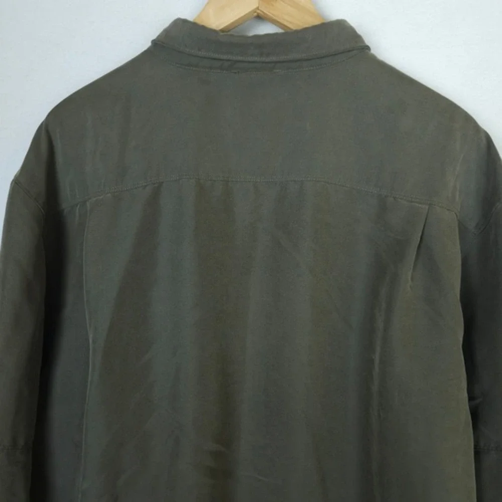The North Face Tekware Shirt Mens XXL Olive Green‎ Hiking Modal Blend Roll Tab